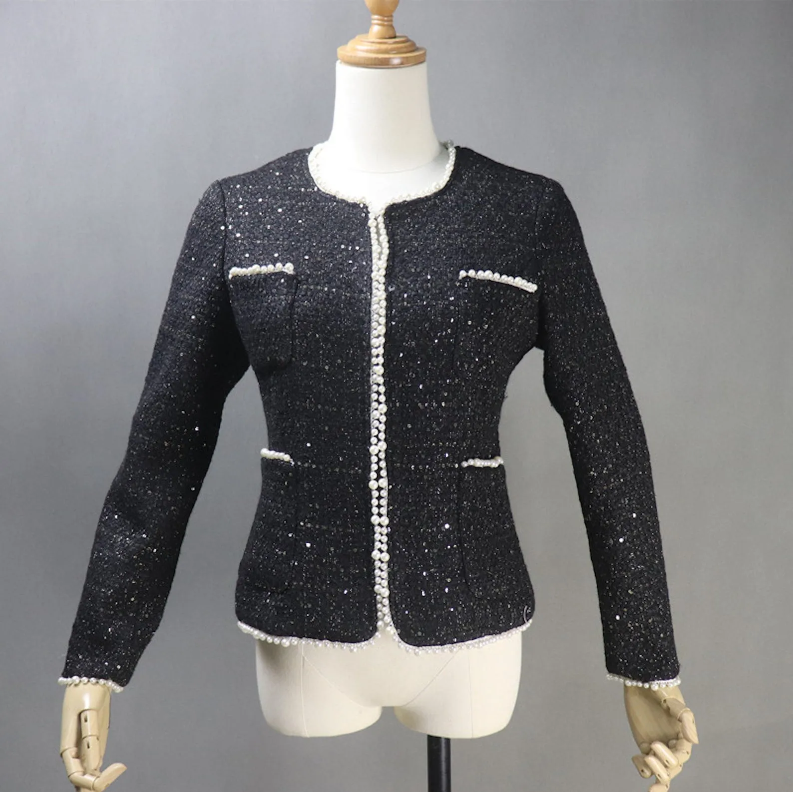 Tailor Made Sequinned Pearls Jacket Coat Blazer