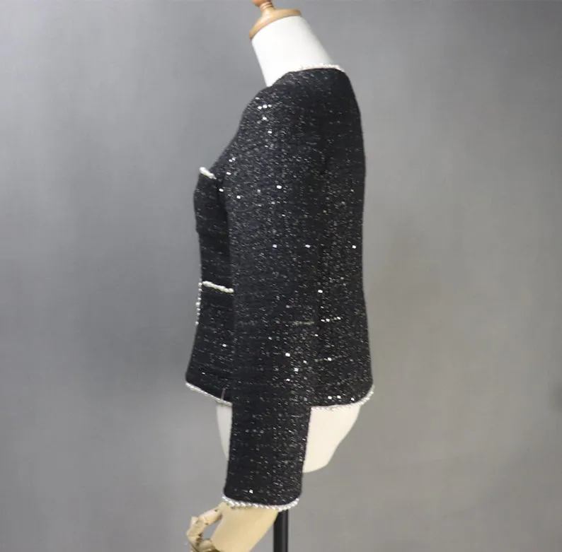 Tailor Made Sequinned Pearls Jacket Coat Blazer