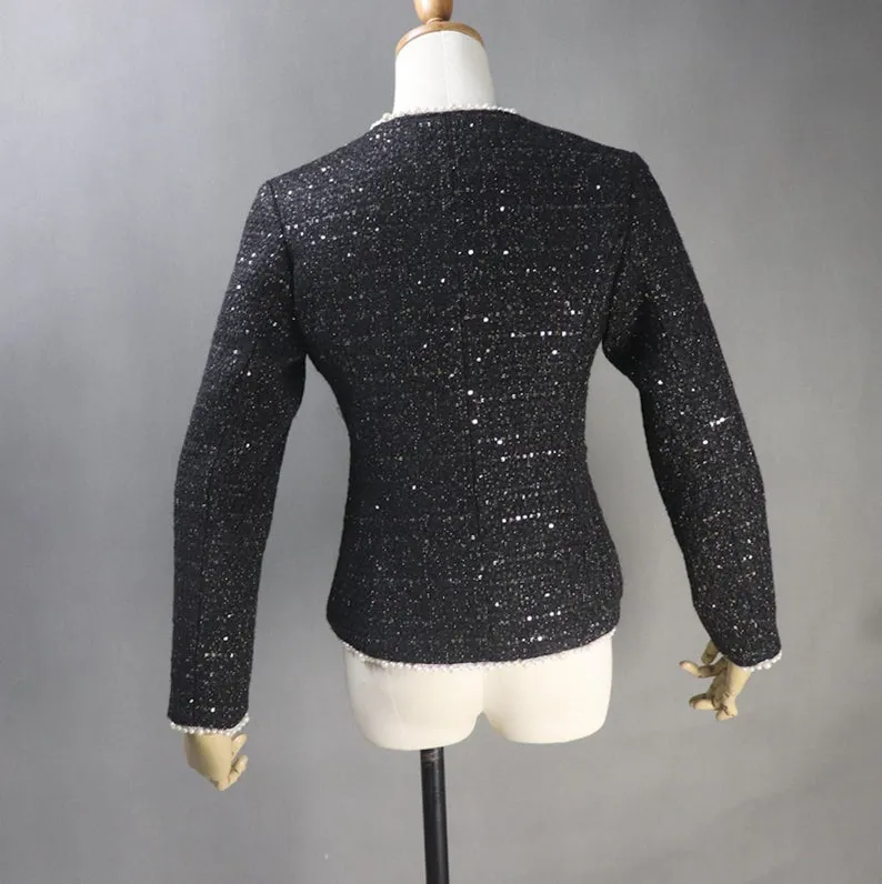 Tailor Made Sequinned Pearls Jacket Coat Blazer