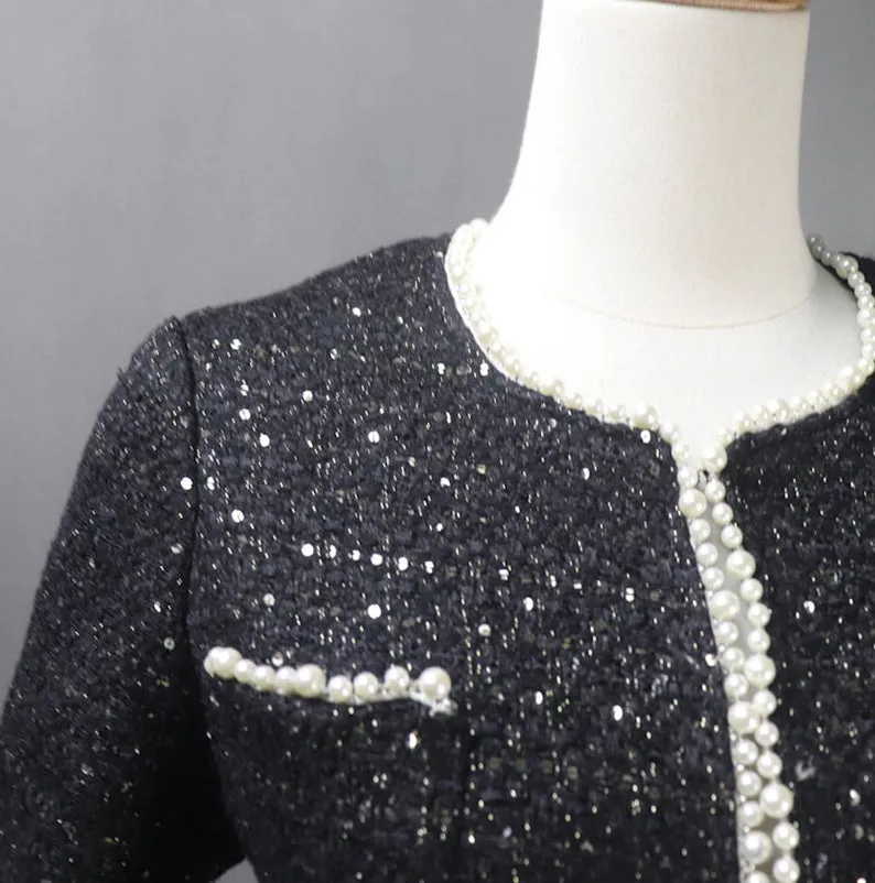 Tailor Made Sequinned Pearls Jacket Coat Blazer