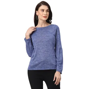 Trendy Blue Full Sleeves Top for Women