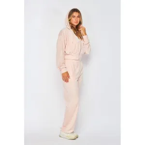 Velour Zip Up Hoodie Pants Jogger Set