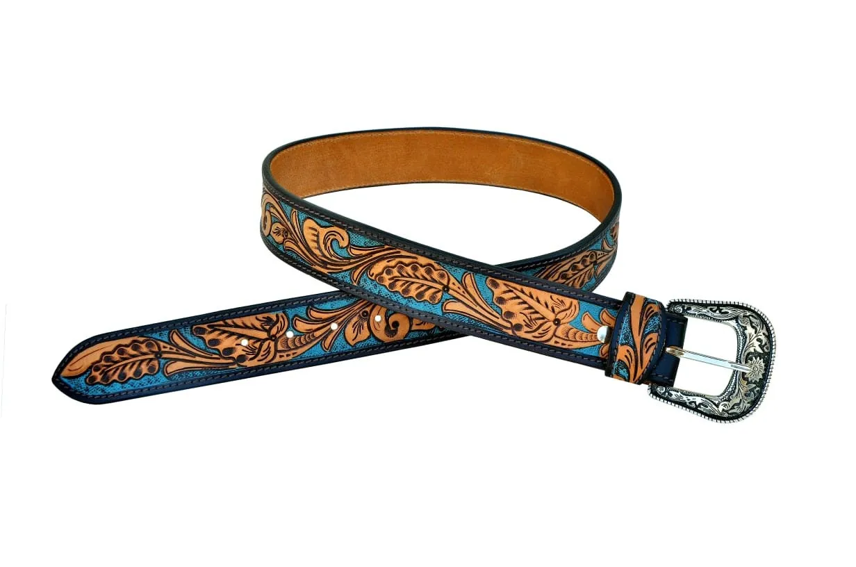 Western Genuine Leather Belt with Removable Buckle 30AB104