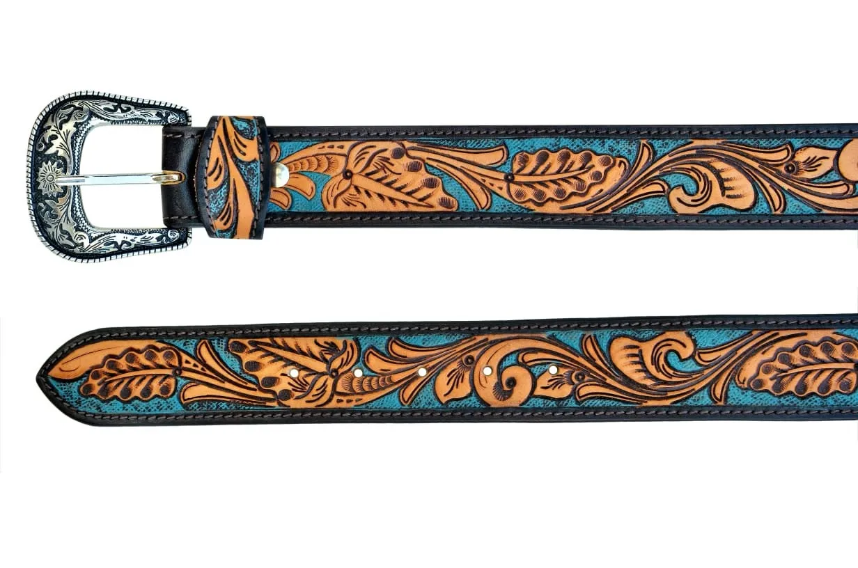 Western Genuine Leather Belt with Removable Buckle 30AB104