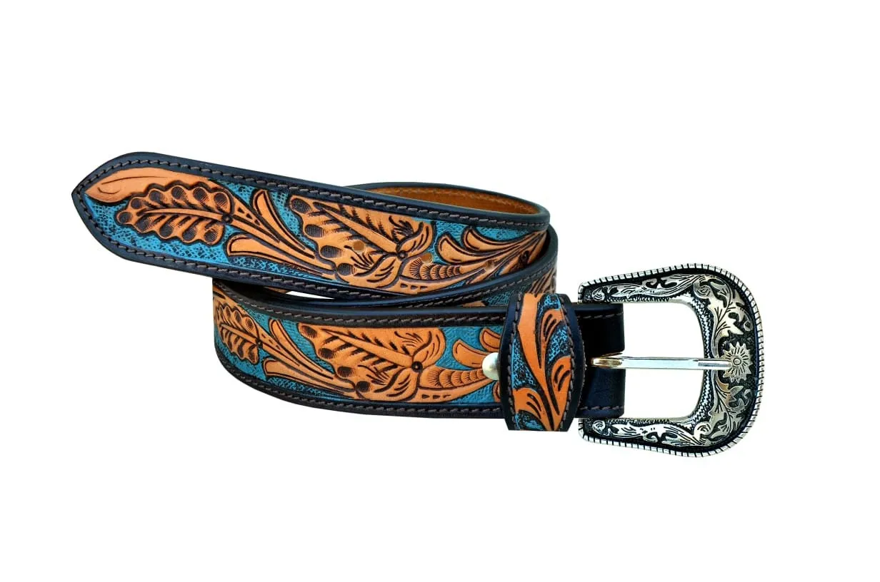 Western Genuine Leather Belt with Removable Buckle 30AB104