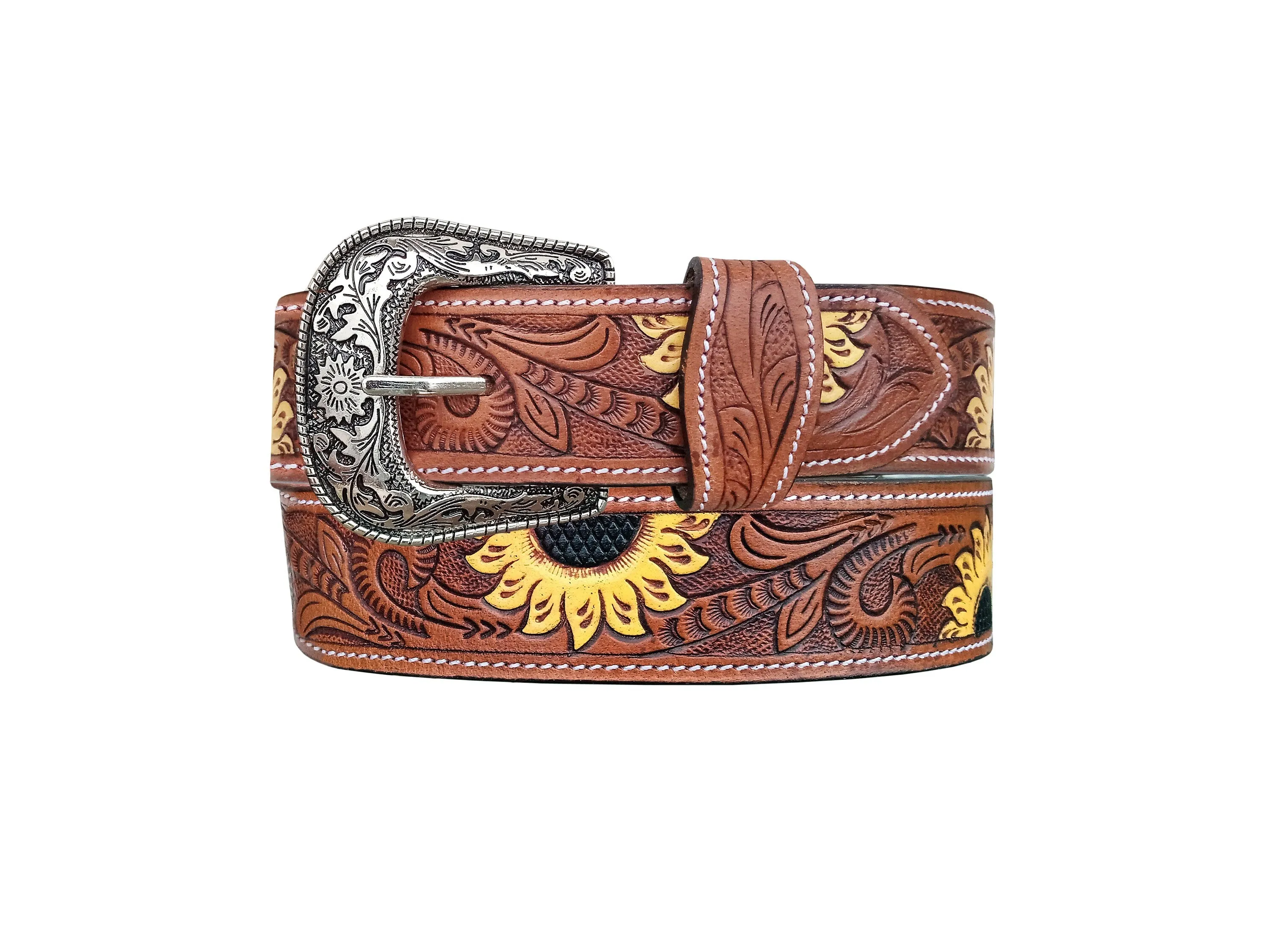 Western Genuine Leather Belt with Removable Buckle 30AB113