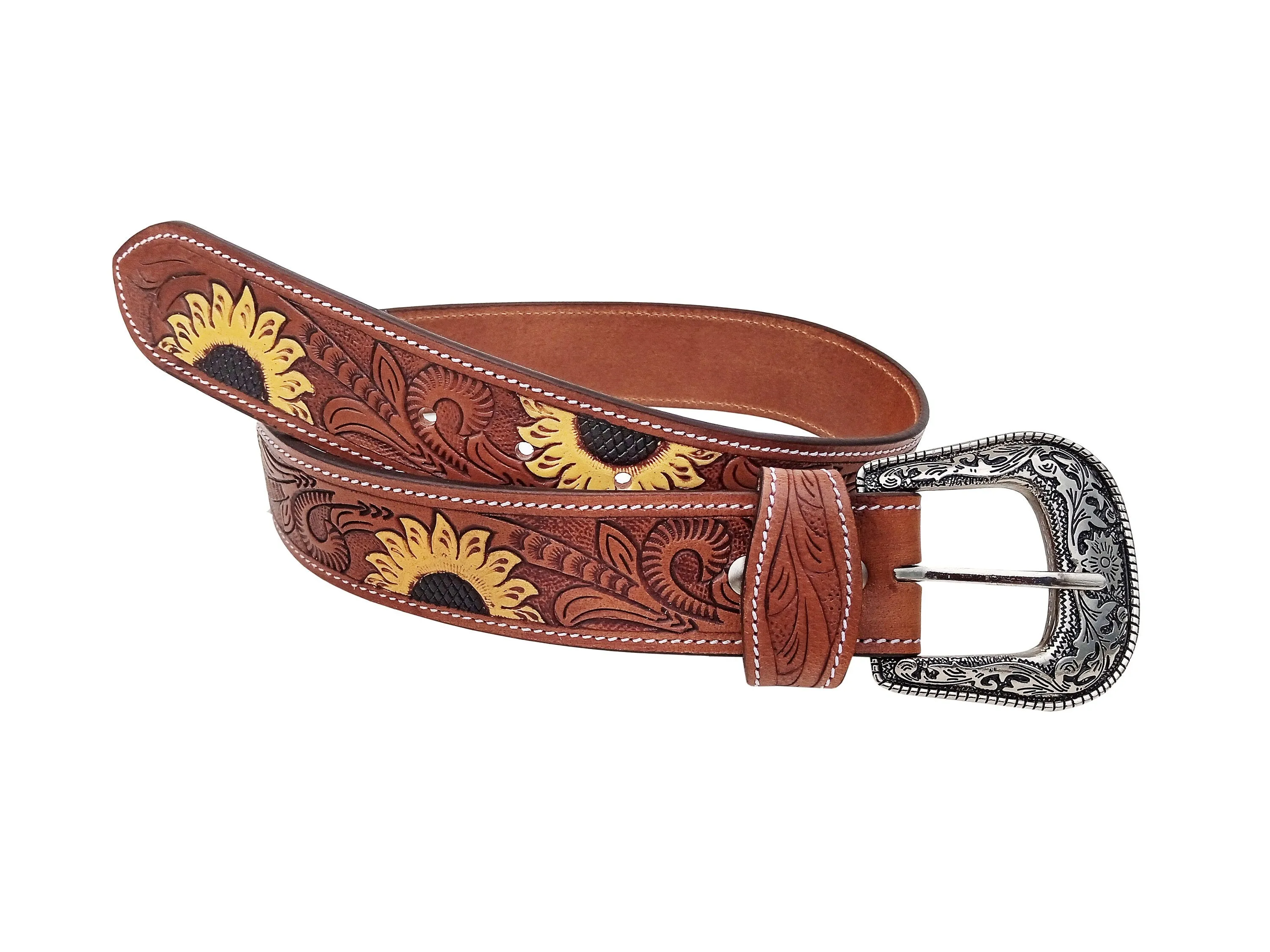 Western Genuine Leather Belt with Removable Buckle 30AB113