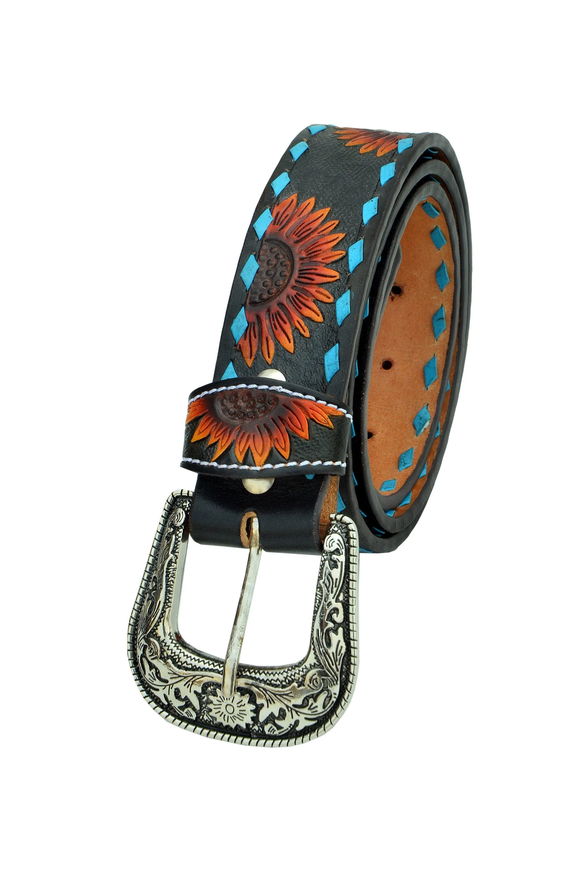 Western Genuine Leather Belt with Removable Buckle 30AB119