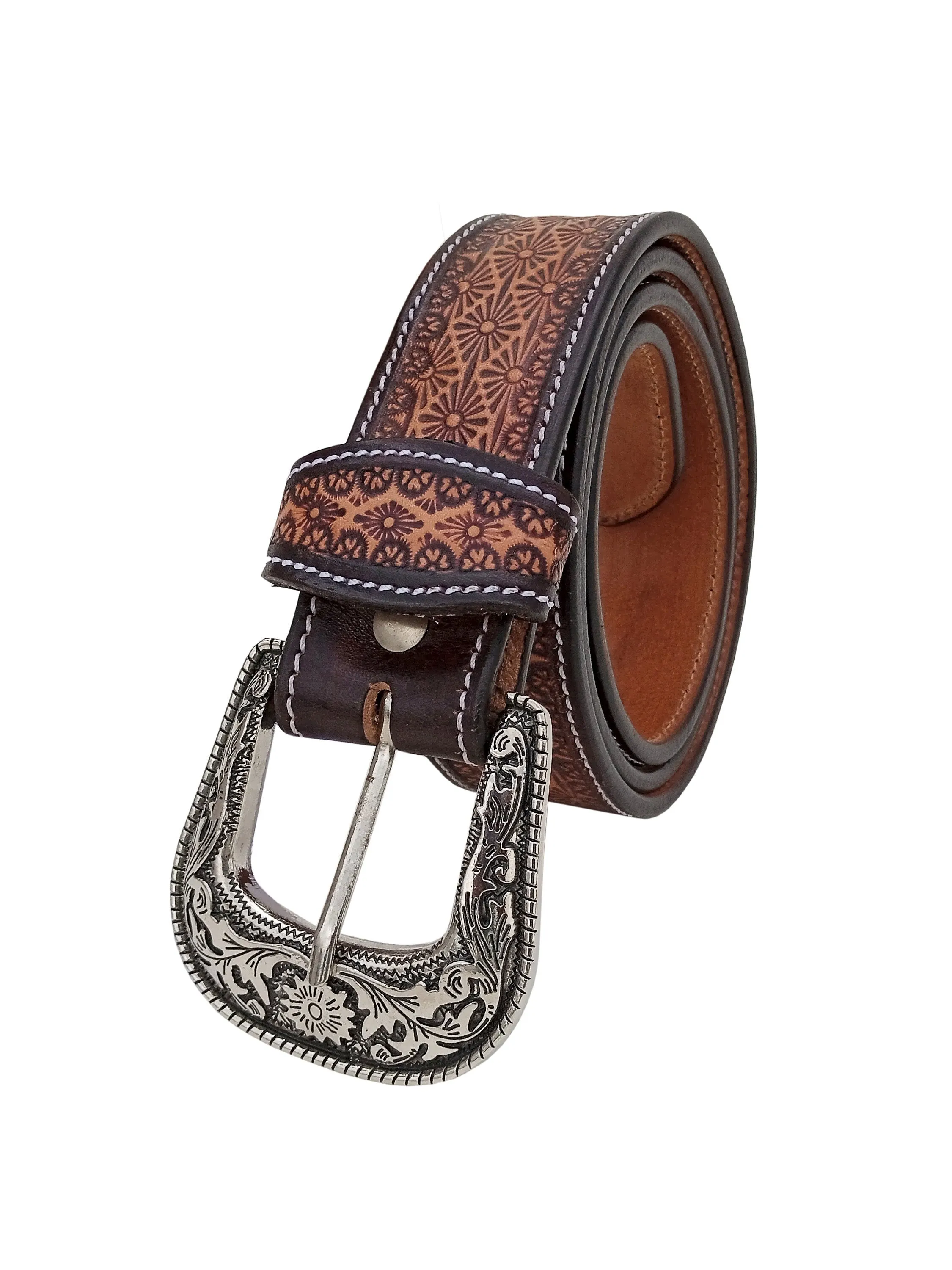 Western Genuine Leather Belt with Removable Buckle 30AB121