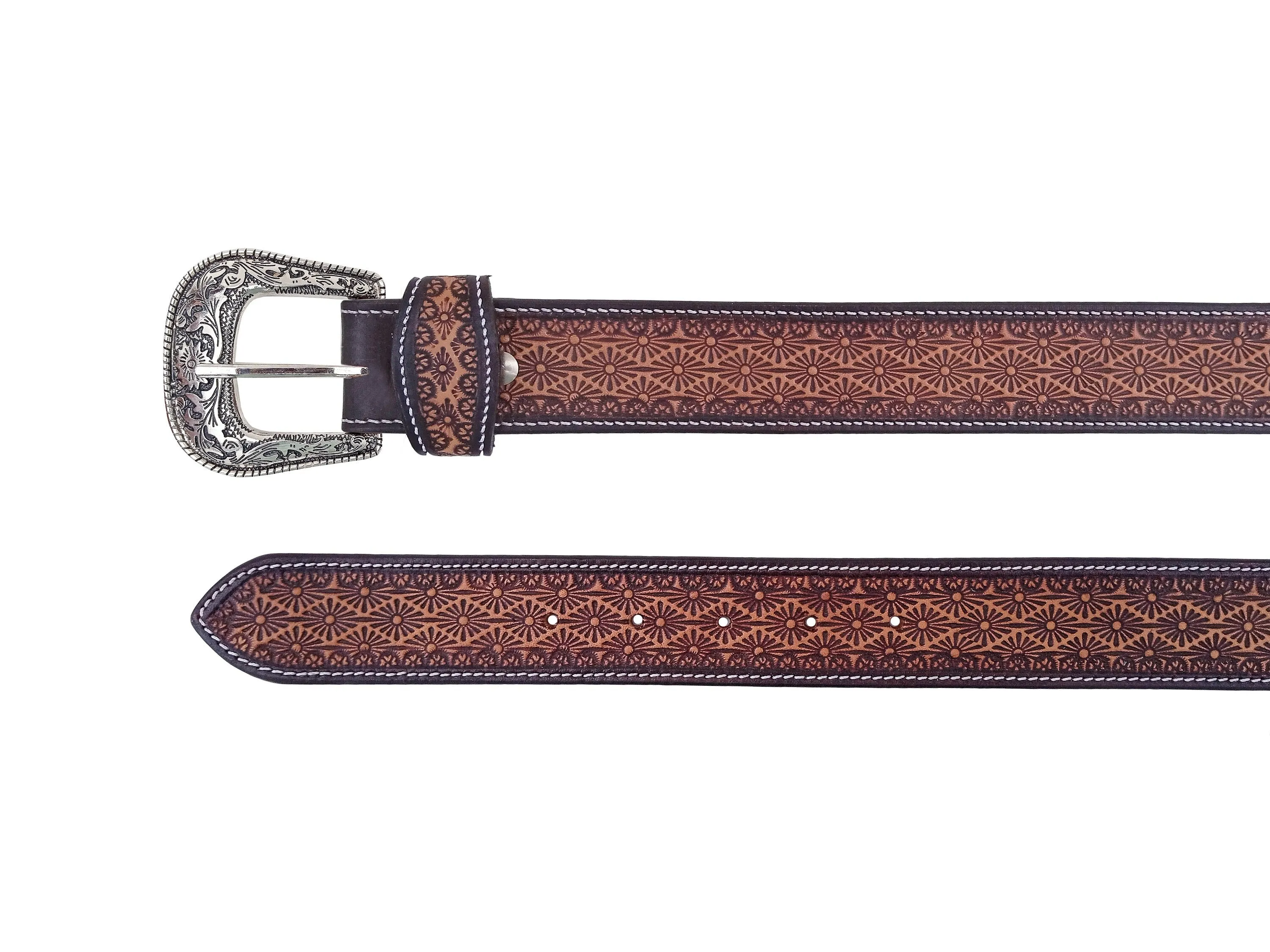 Western Genuine Leather Belt with Removable Buckle 30AB121