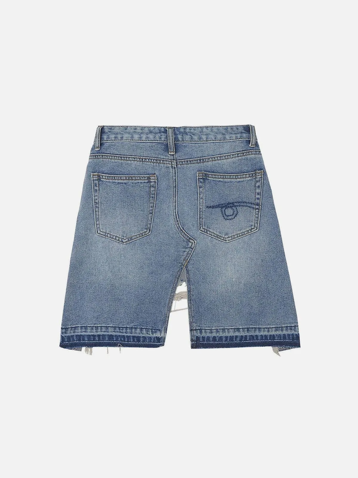 WLS Hole Distressed Slim Fit Denim Shorts