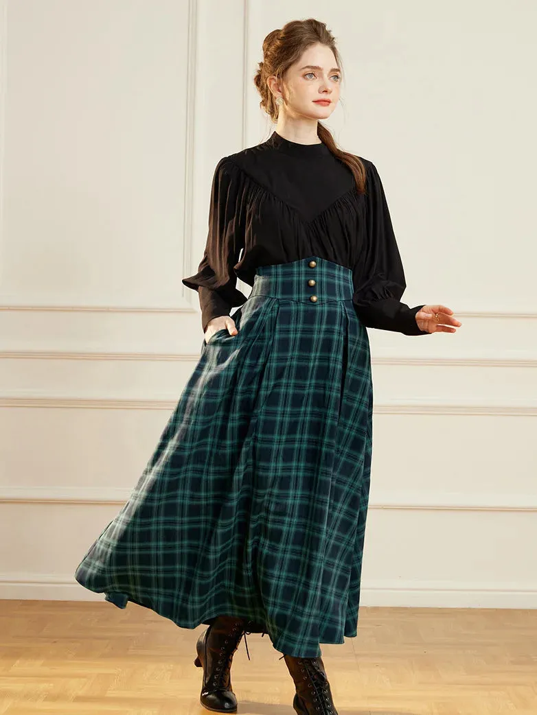 Women Victorian Fashion Swing Skirt Flared Long Maxi Skirt