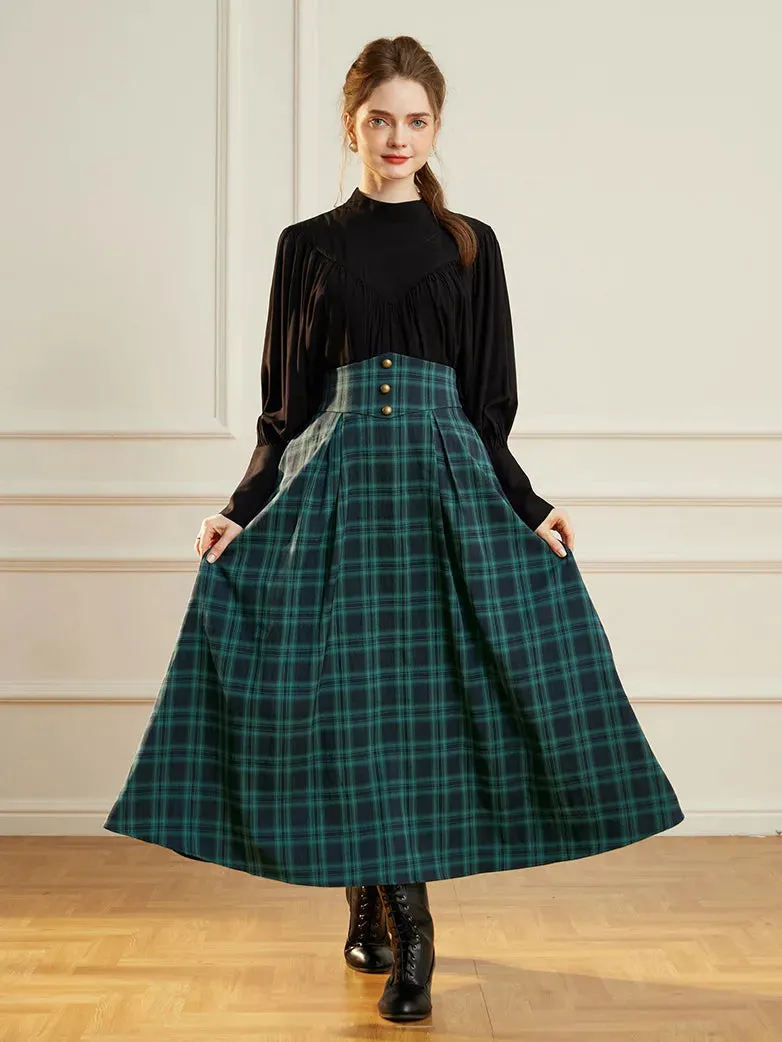 Women Victorian Fashion Swing Skirt Flared Long Maxi Skirt