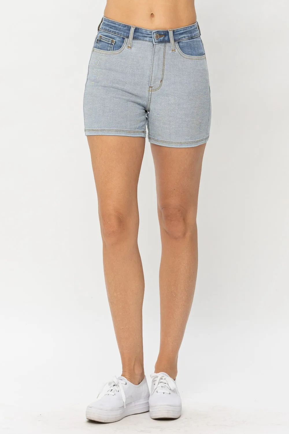 Women's Color Block Denim Shorts