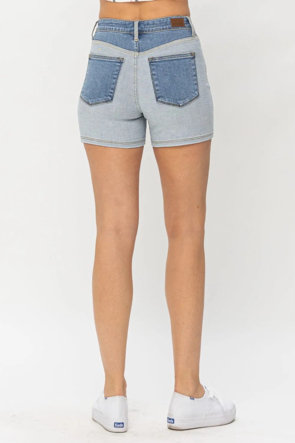 Women's Color Block Denim Shorts