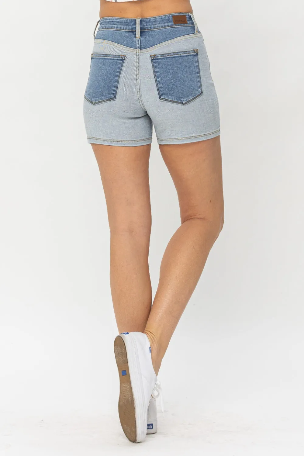 Women's Color Block Denim Shorts