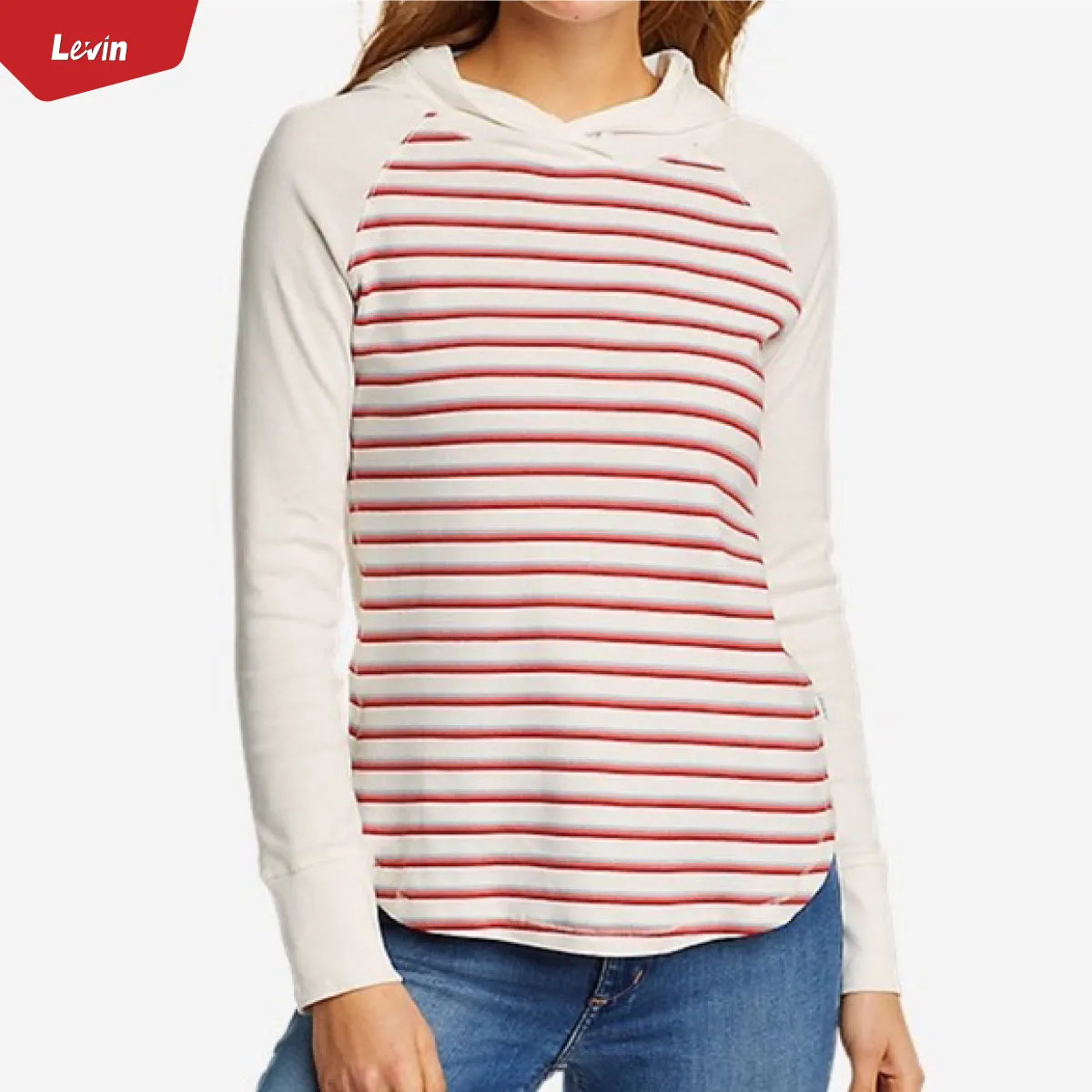 Women's Full Sleeve Striped Pullover Hoodie