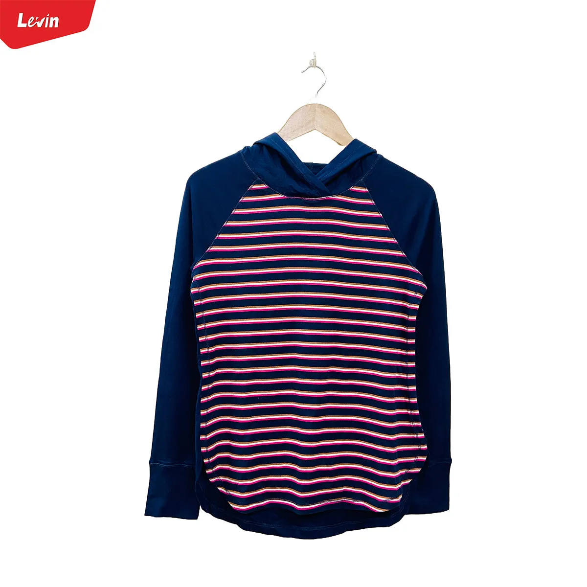 Women's Full Sleeve Striped Pullover Hoodie