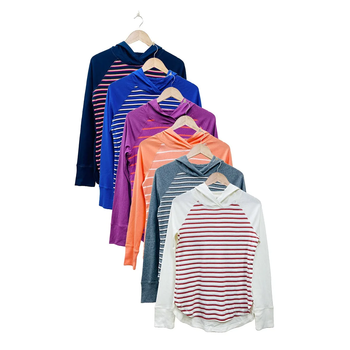 Women's Full Sleeve Striped Pullover Hoodie