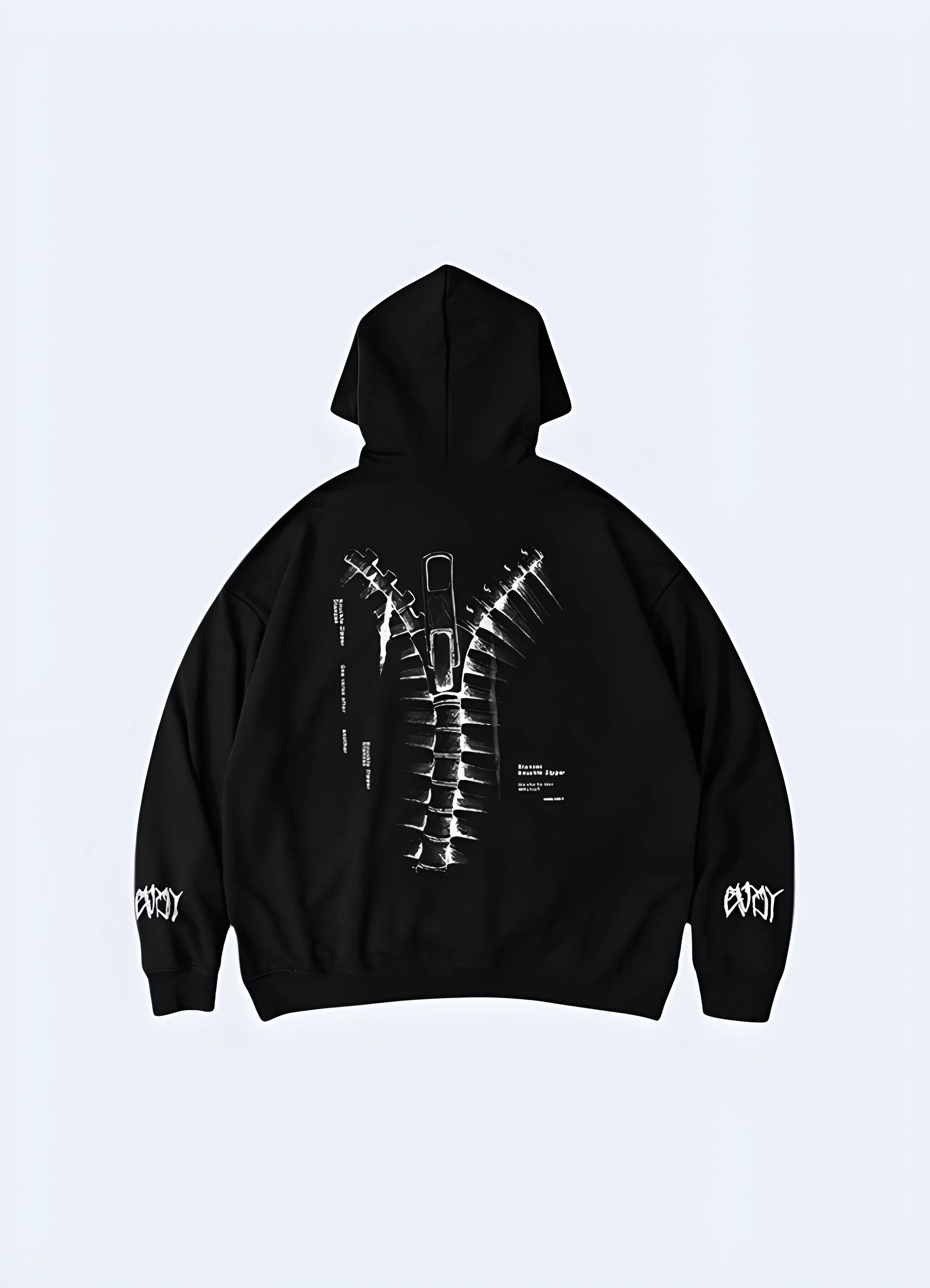 Women's Goth Hoodie with Backbone Zipper