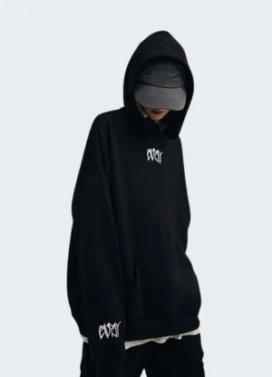 Women's Goth Hoodie with Backbone Zipper