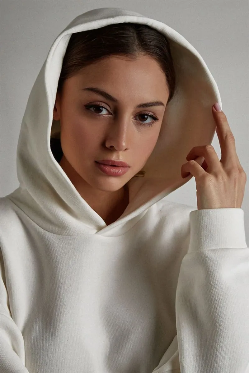 Women's White Hooded Loungewear Set