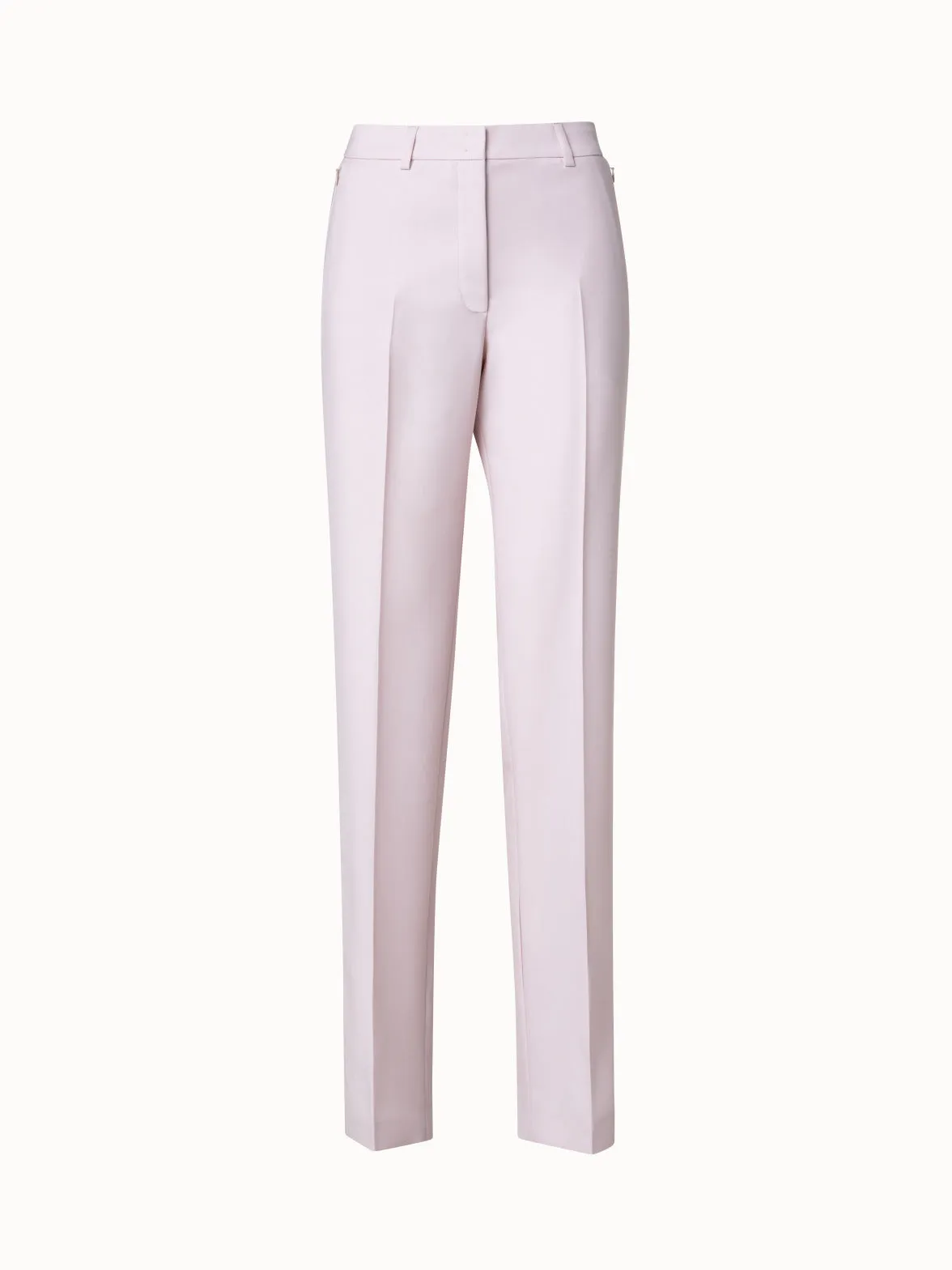 Wool Gabardine Straight Leg Pants