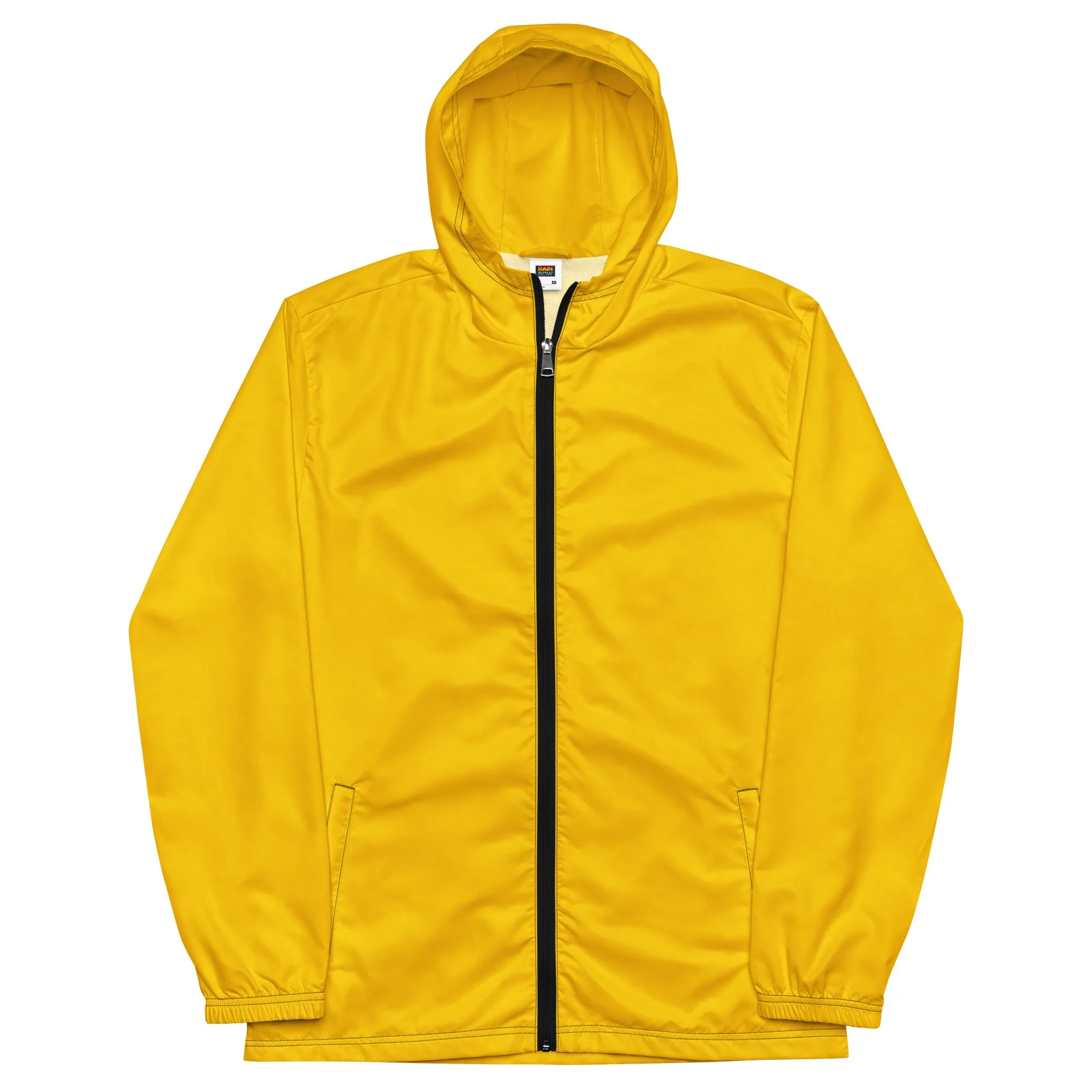 Yellow Windbreaker With Rainbow Pride Inside