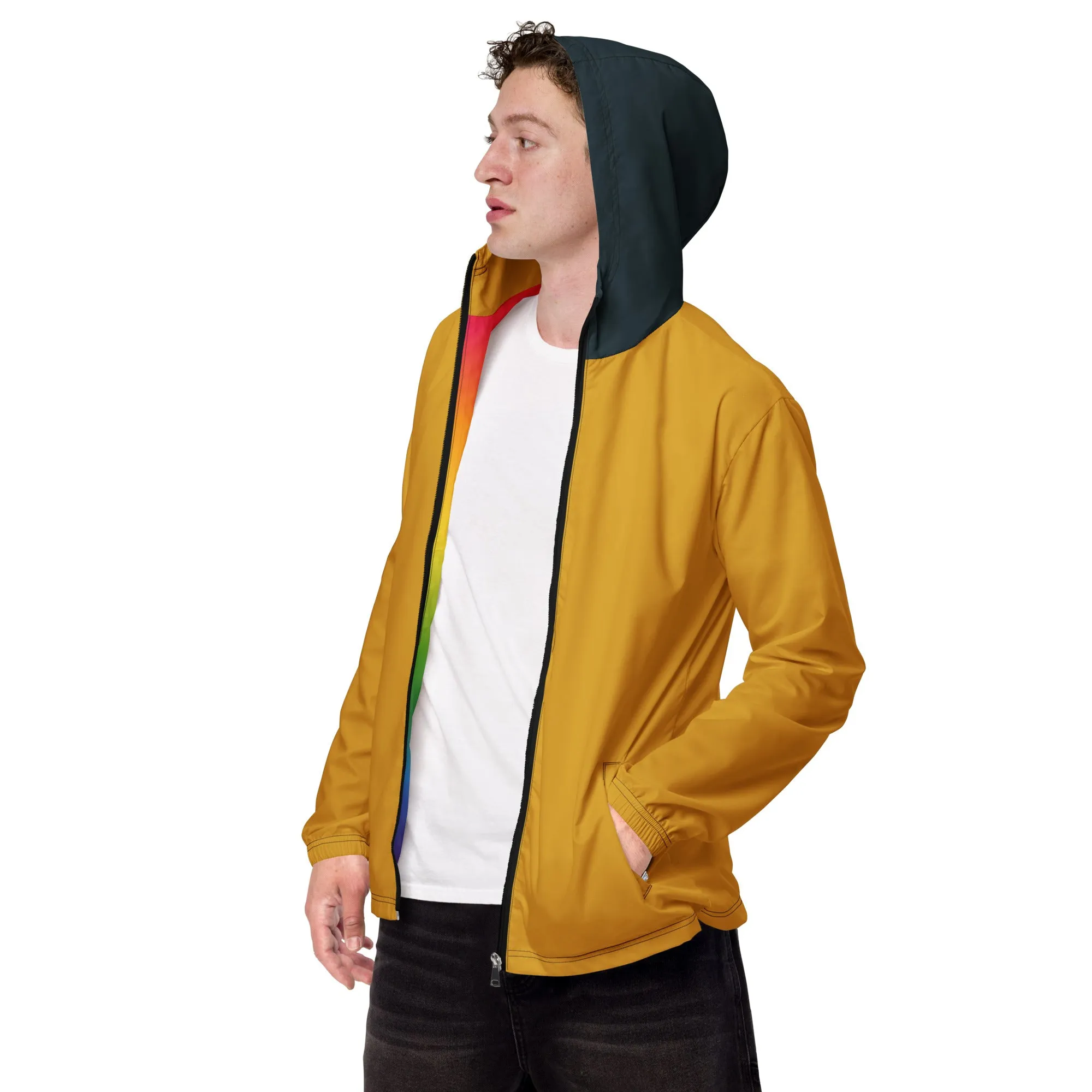 Yellow With Midnight Blue Hood Windbreaker