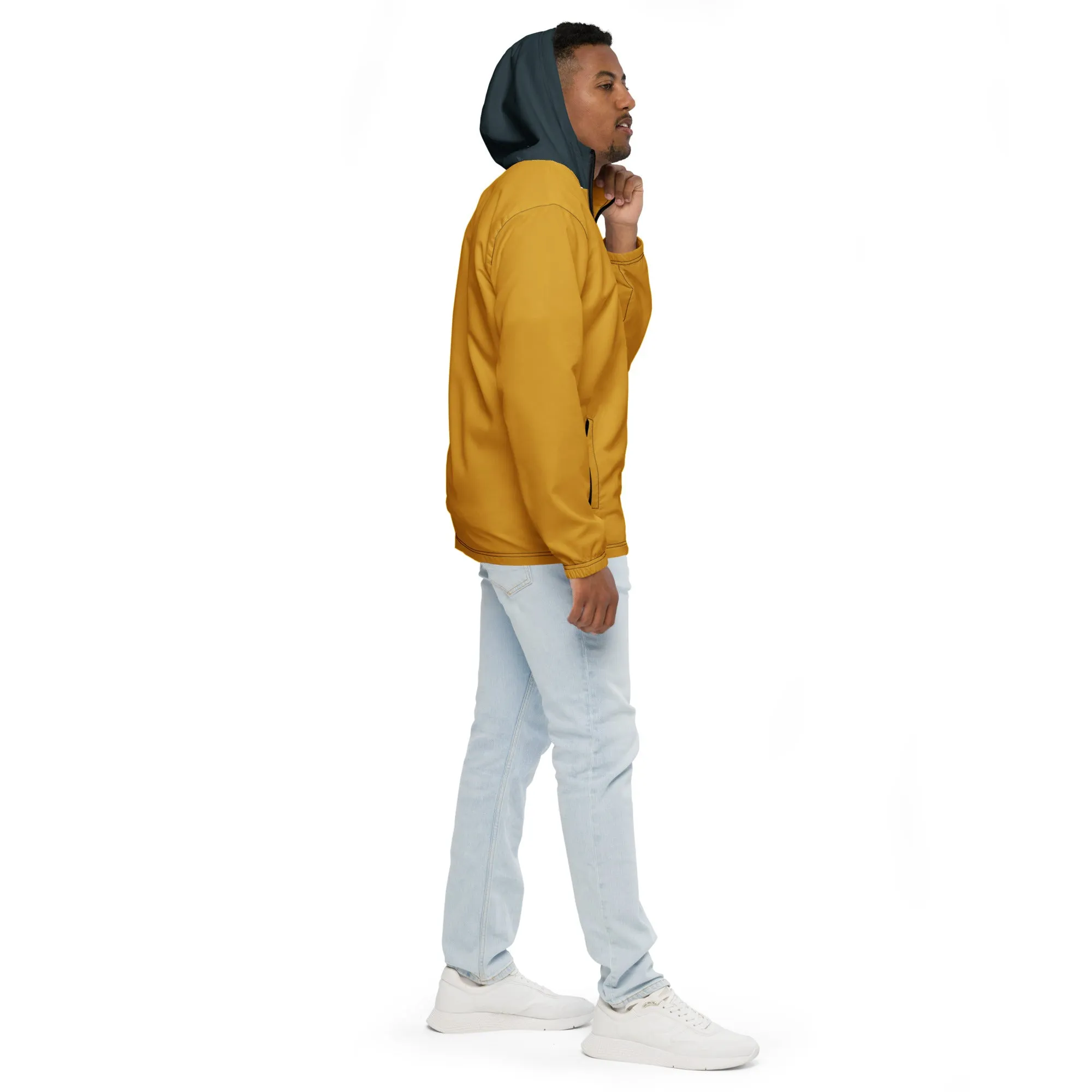 Yellow With Midnight Blue Hood Windbreaker