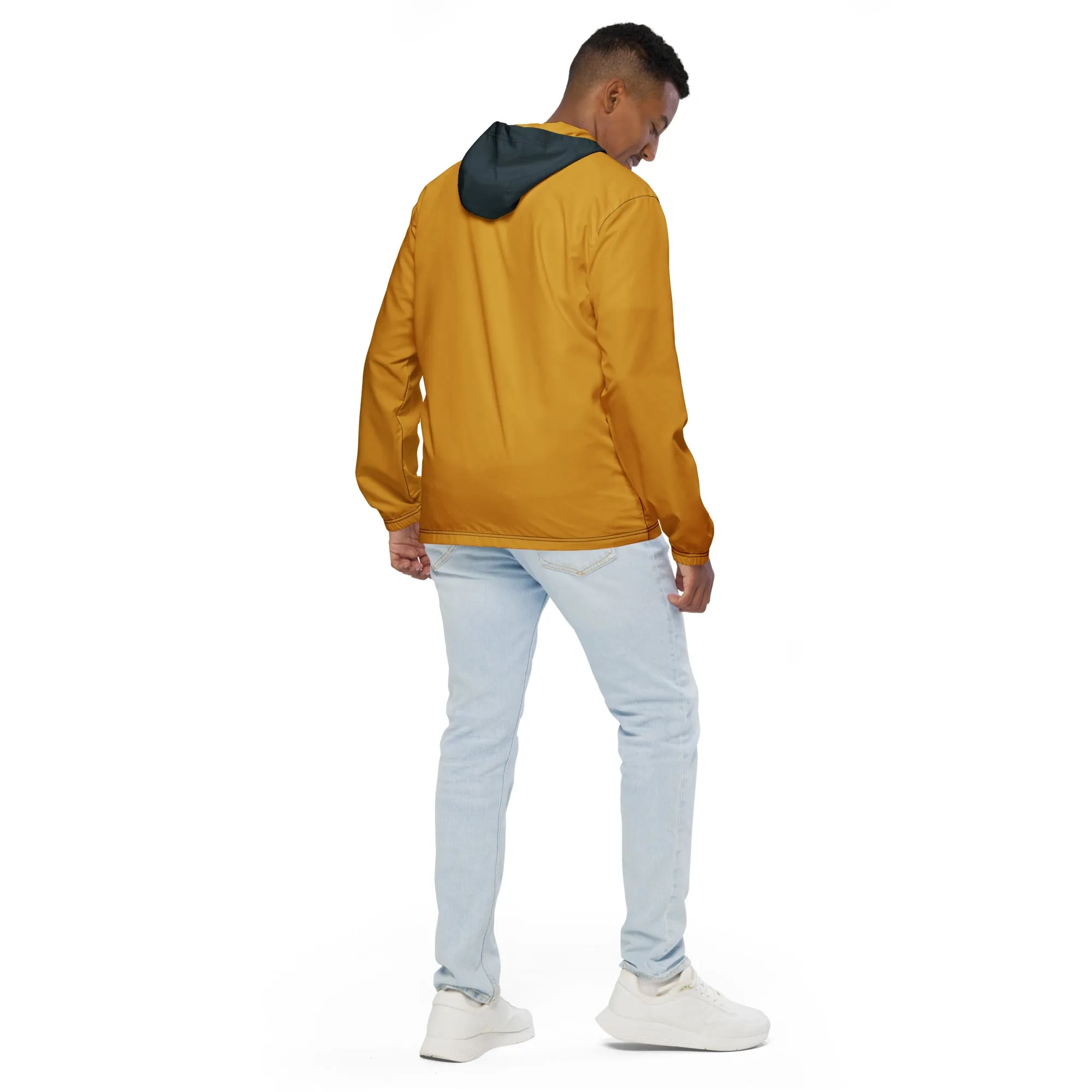 Yellow With Midnight Blue Hood Windbreaker