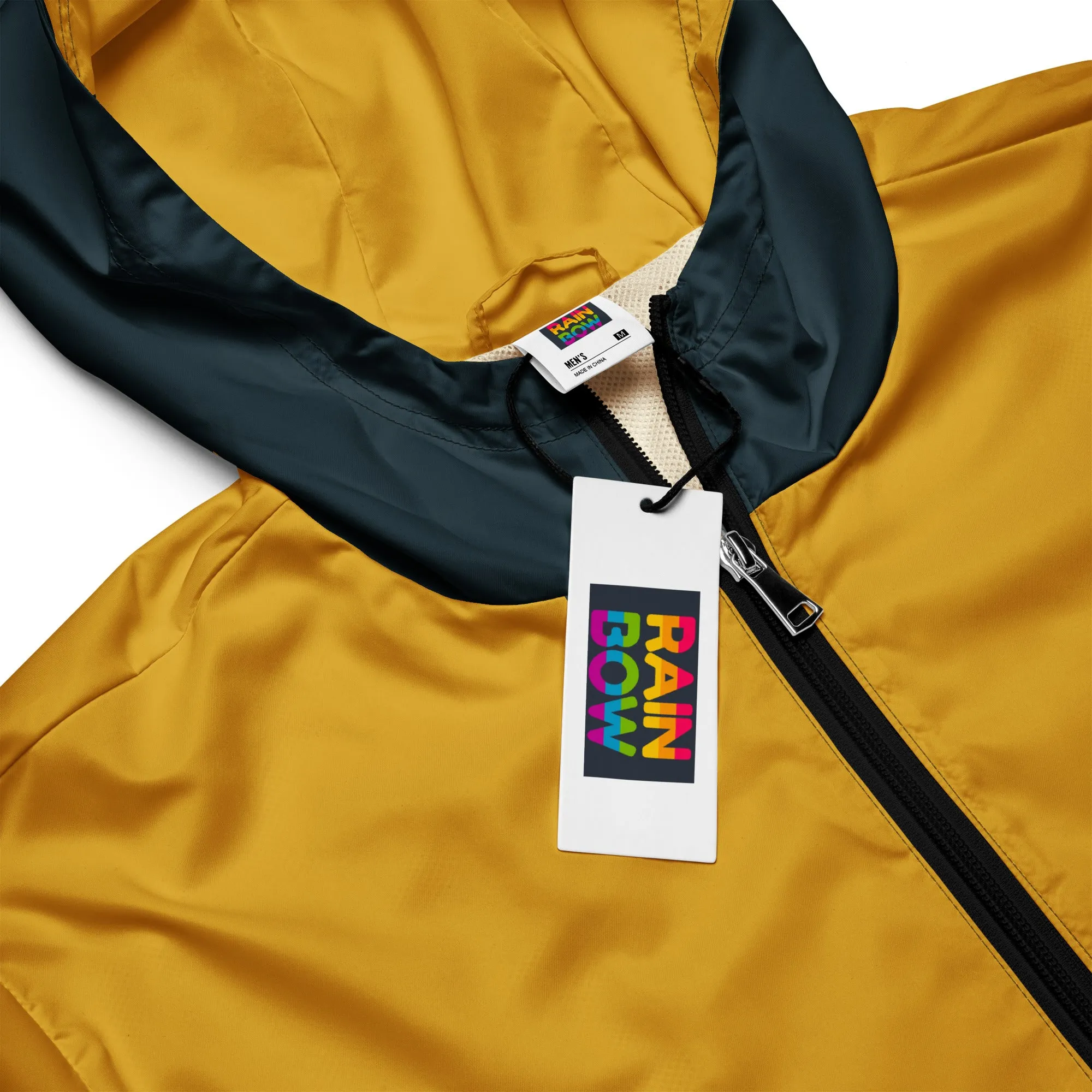 Yellow With Midnight Blue Hood Windbreaker